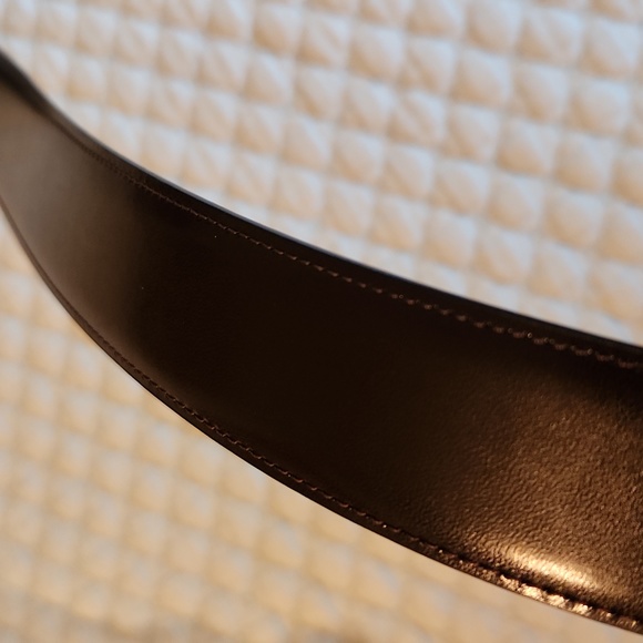 Reversible Mens Belt Bonded Leather Swivel Graphite Buckle Black Brown Size 38 - Picture 7 of 11